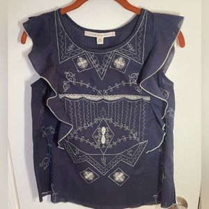 Anthropologie Chelsea and Violet Navy Blue Top XS